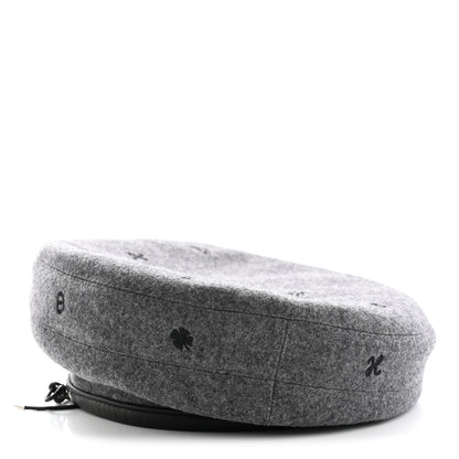 Hermes Cashmere Lambskin Saint-Honore Charms Beret 56 Charbon 4 of 12