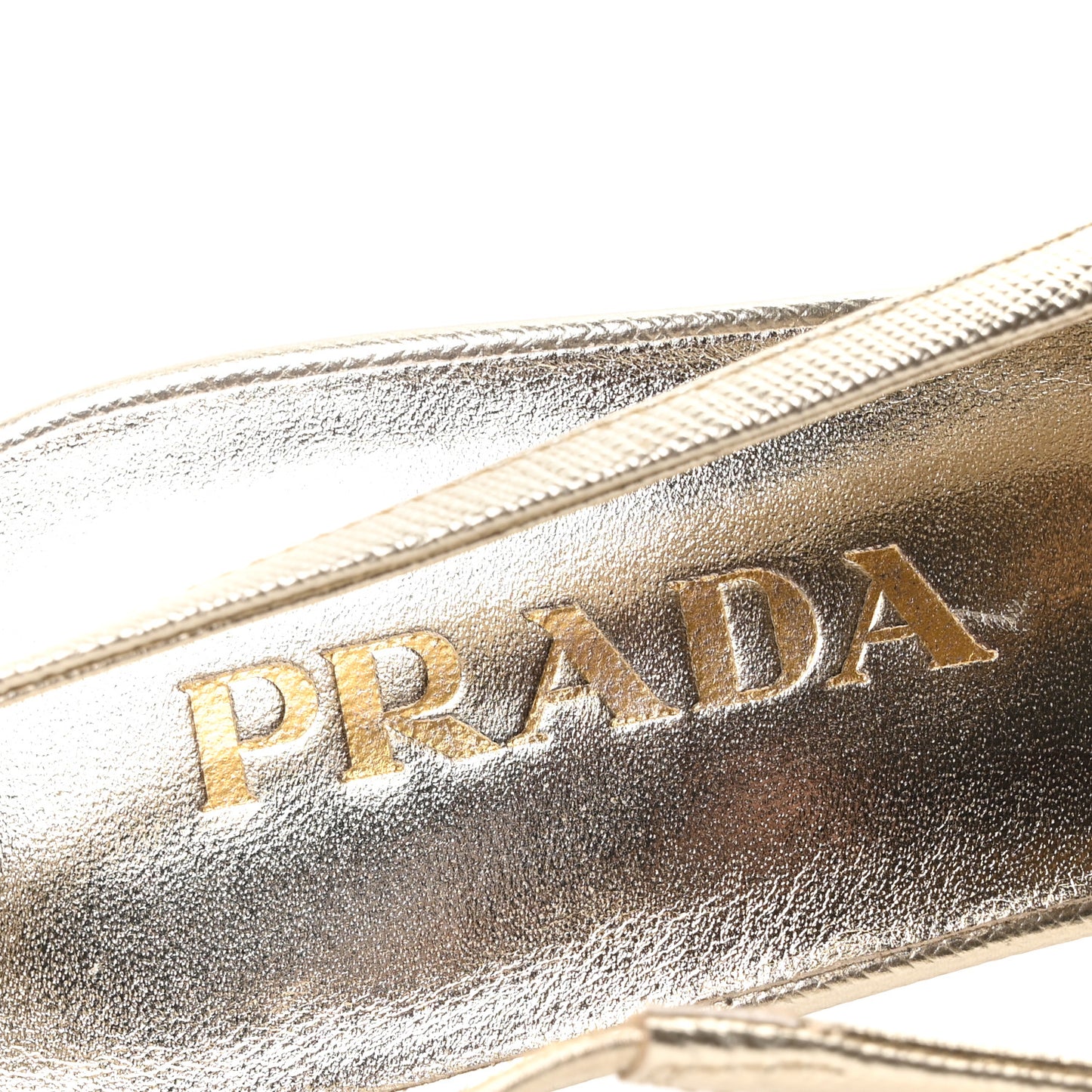 Metallic Calfskin Metal Triangle Logo 85mm Slingback Pumps 35 Platino