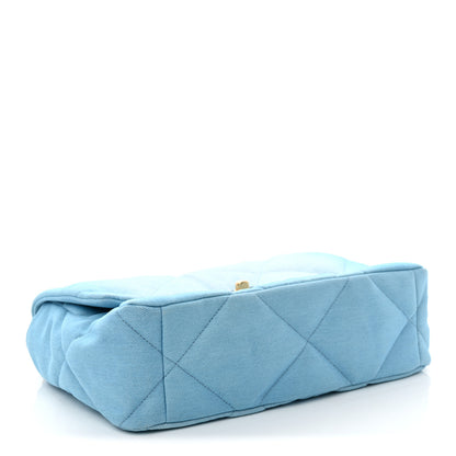Chanel Ombre Denim Quilted Large Chanel 19 Flap Light Blue 4 of 11
