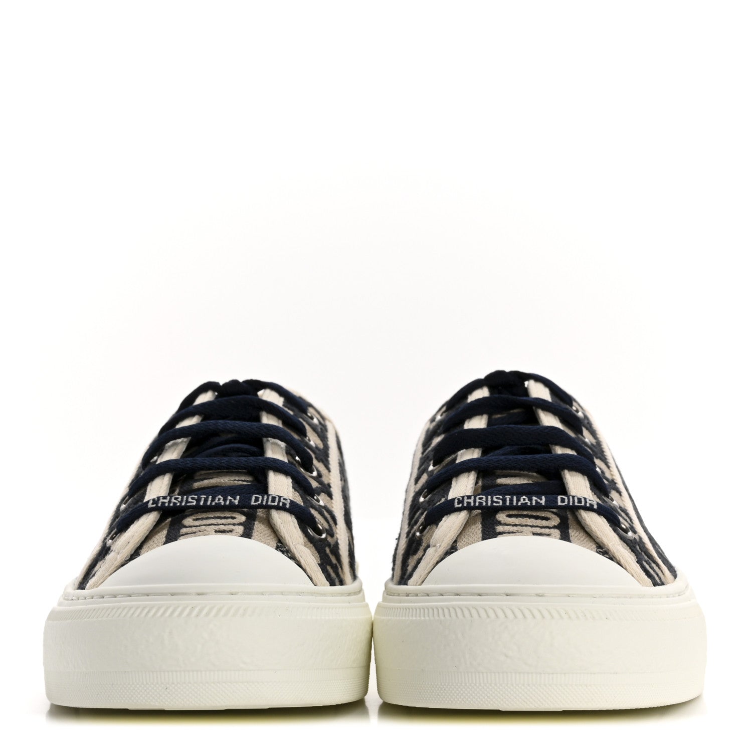 Christian Dior Canvas Oblique Walk'N Dior Low Top Sneakers 39 Deep Blue 3 of 10