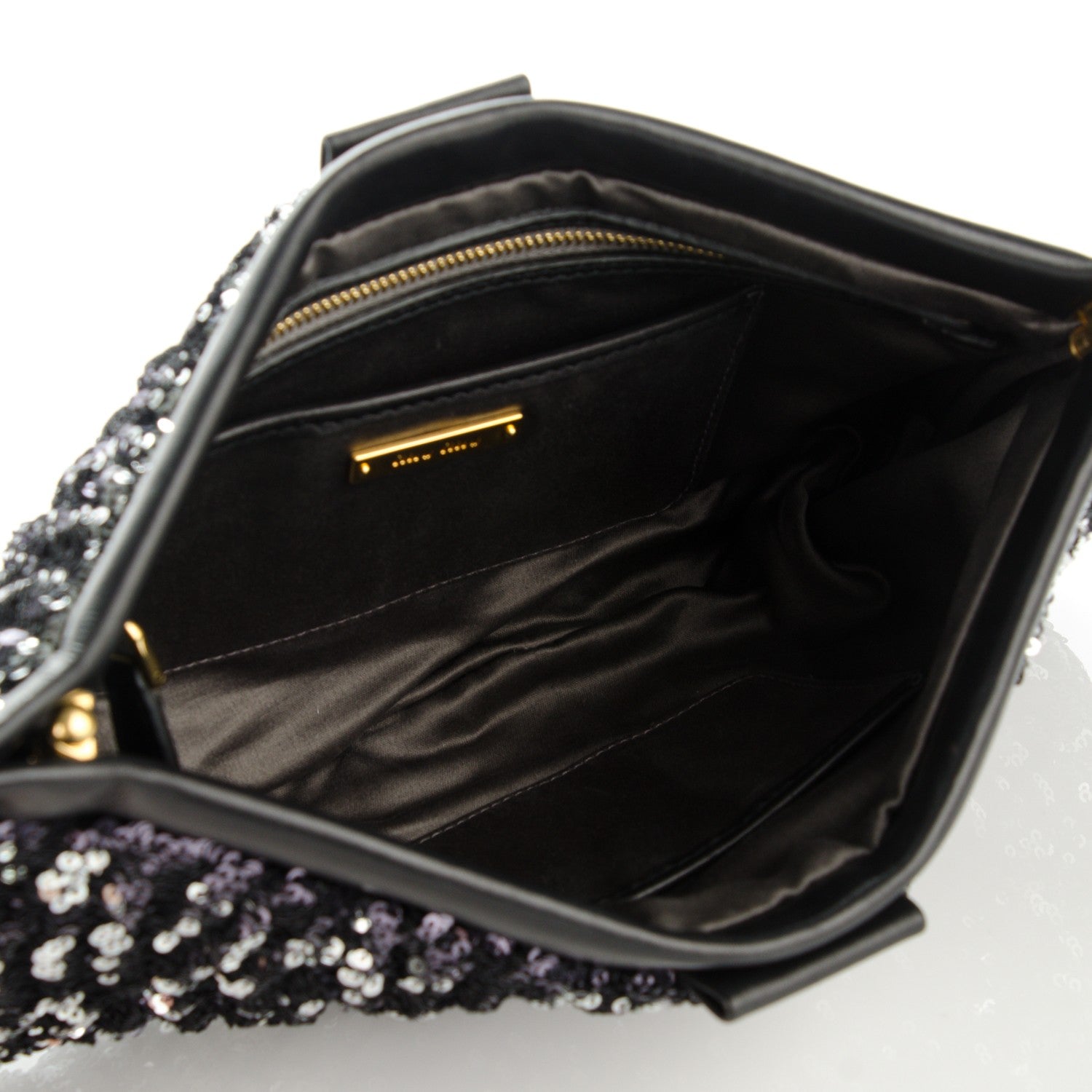 Miu Miu Paillettes Cloquet Sequined Clutch Antracite 5 of 7