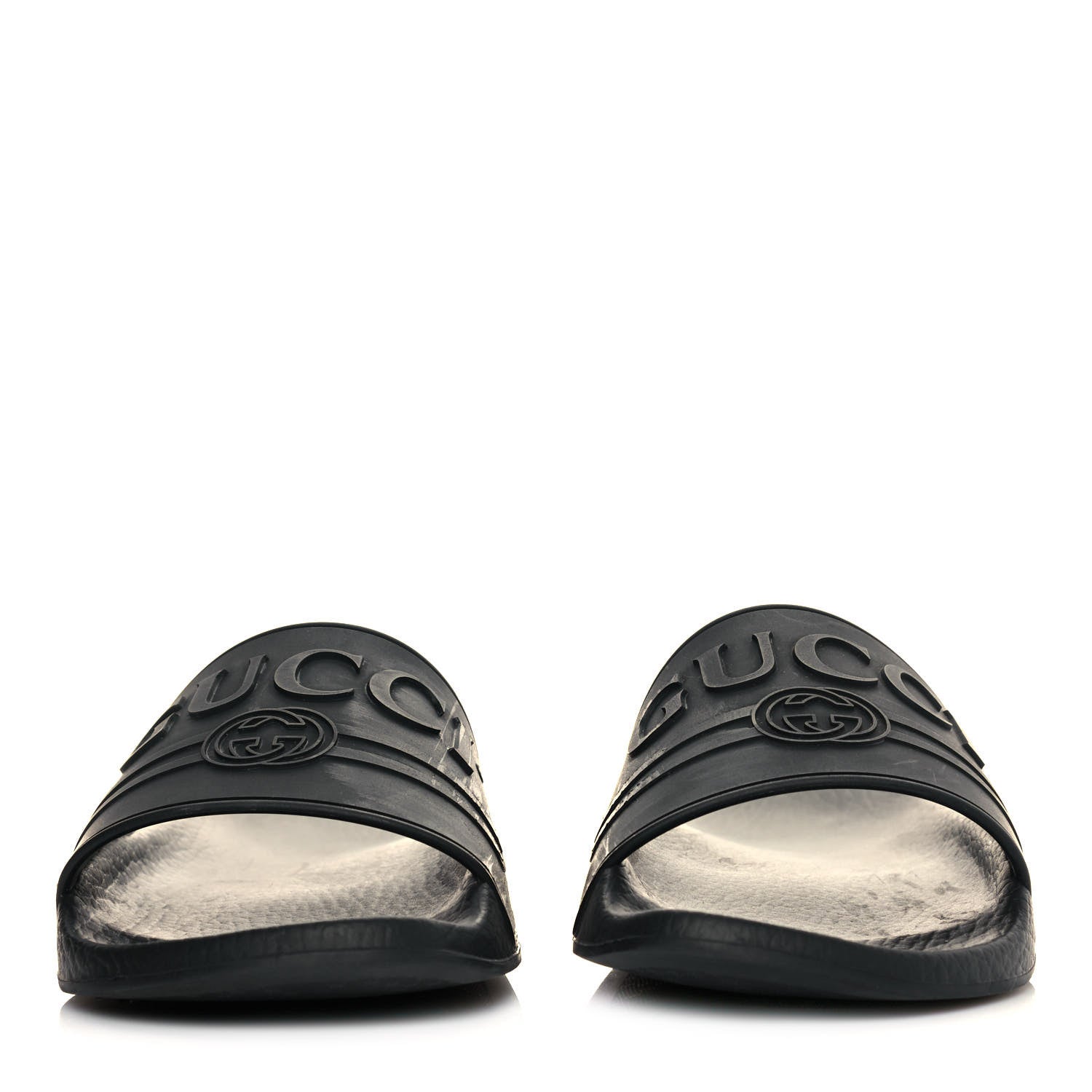 Gucci Rubber Womens Logo Slide Sandals 38 Black 2 of 12