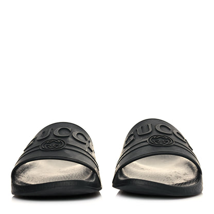 Gucci Rubber Womens Logo Slide Sandals 38 Black 2 of 12