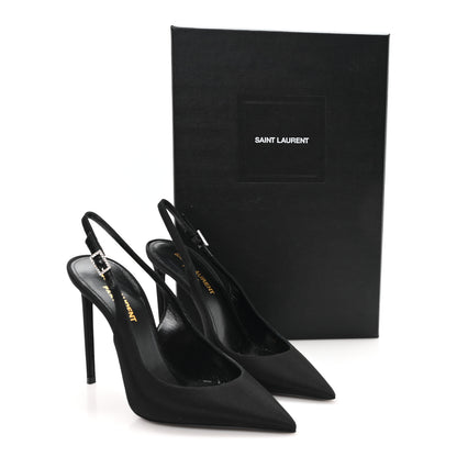 Saint Laurent Grosgrain Penelope Zoe 105 Slingback Pump 36.5 Black 10 of 10