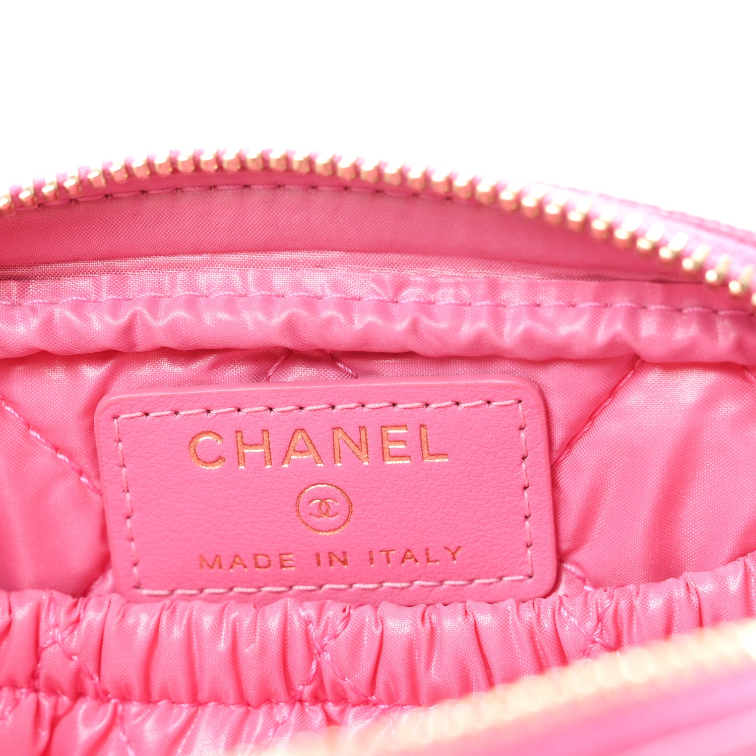 Chanel Caviar Quilted Small Curvy Pouch Cosmetic Case Pink 5 of 7