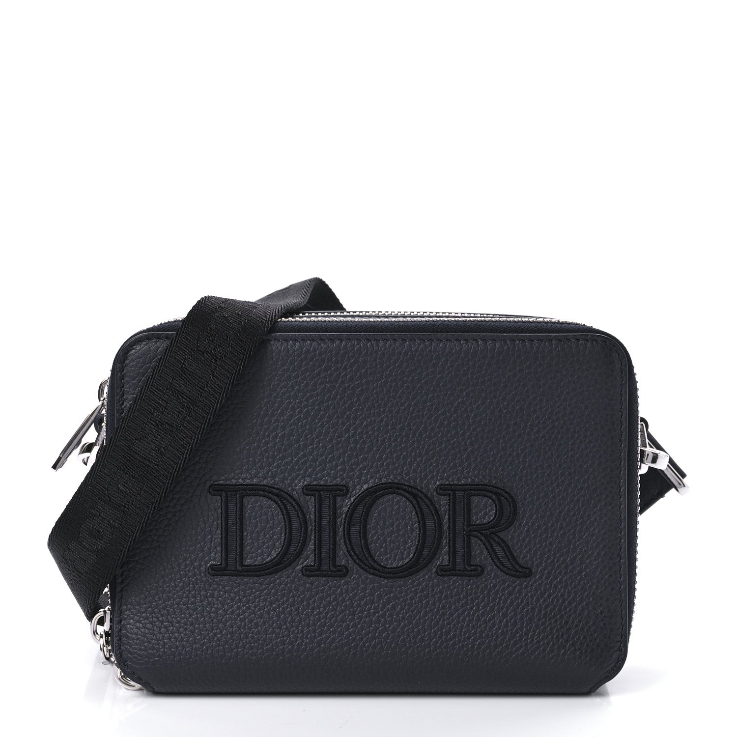 Christian Dior Grained Calfskin Pouch Navy Blue 1 of 9
