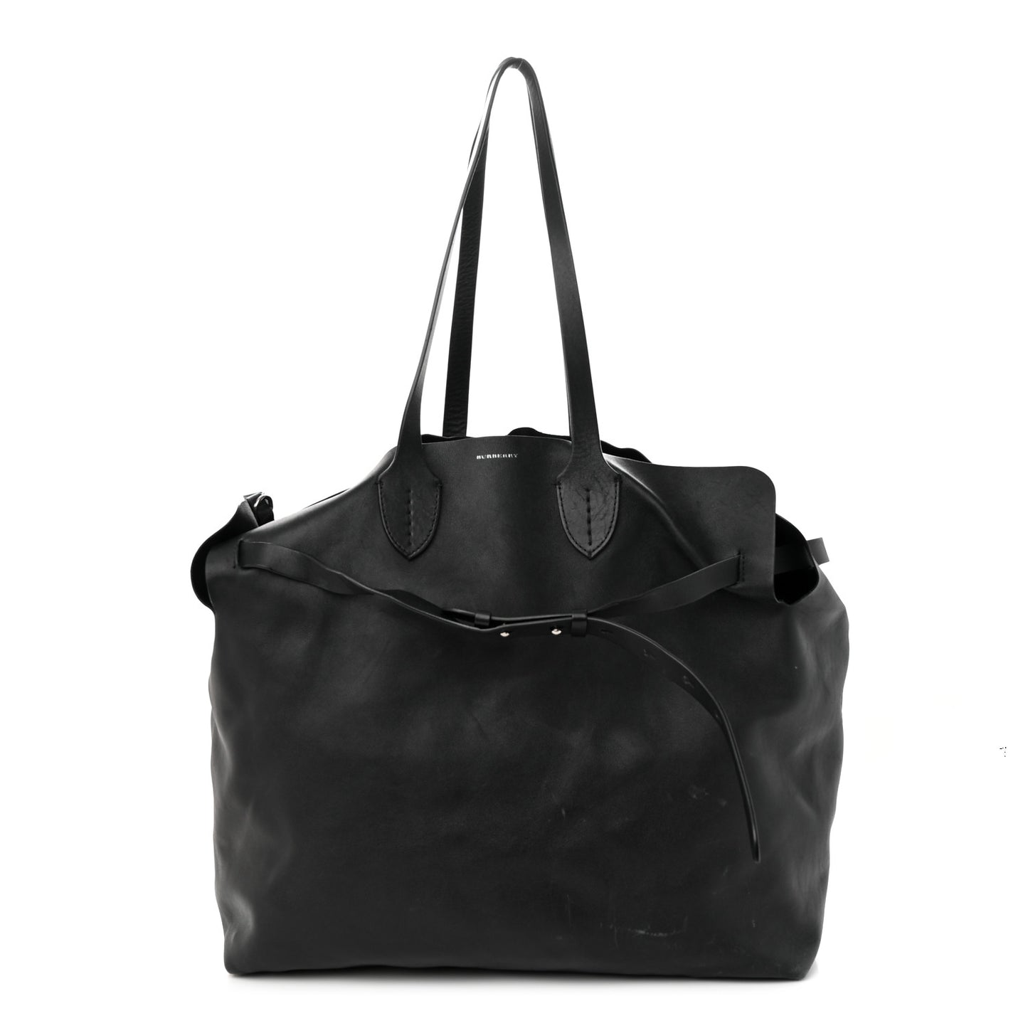 Calfskin Large Belt Tote Black