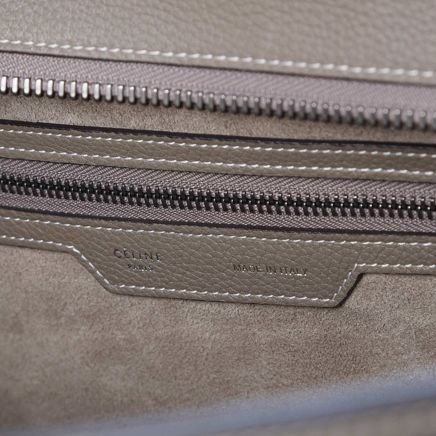 Celine Drummed Calfskin Mini Luggage Souris 6 of 6