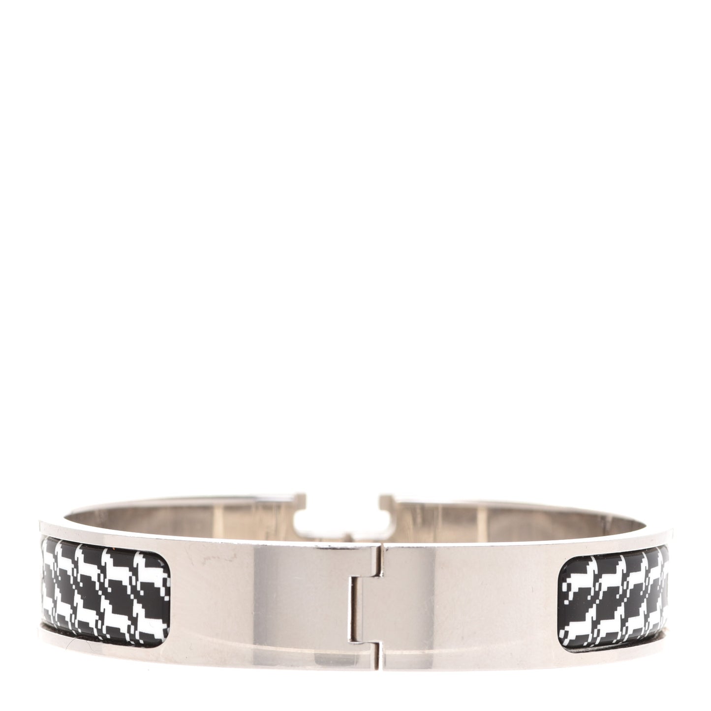 Enamel Cheval Pixel Clic Clac H Bracelet PM Black White