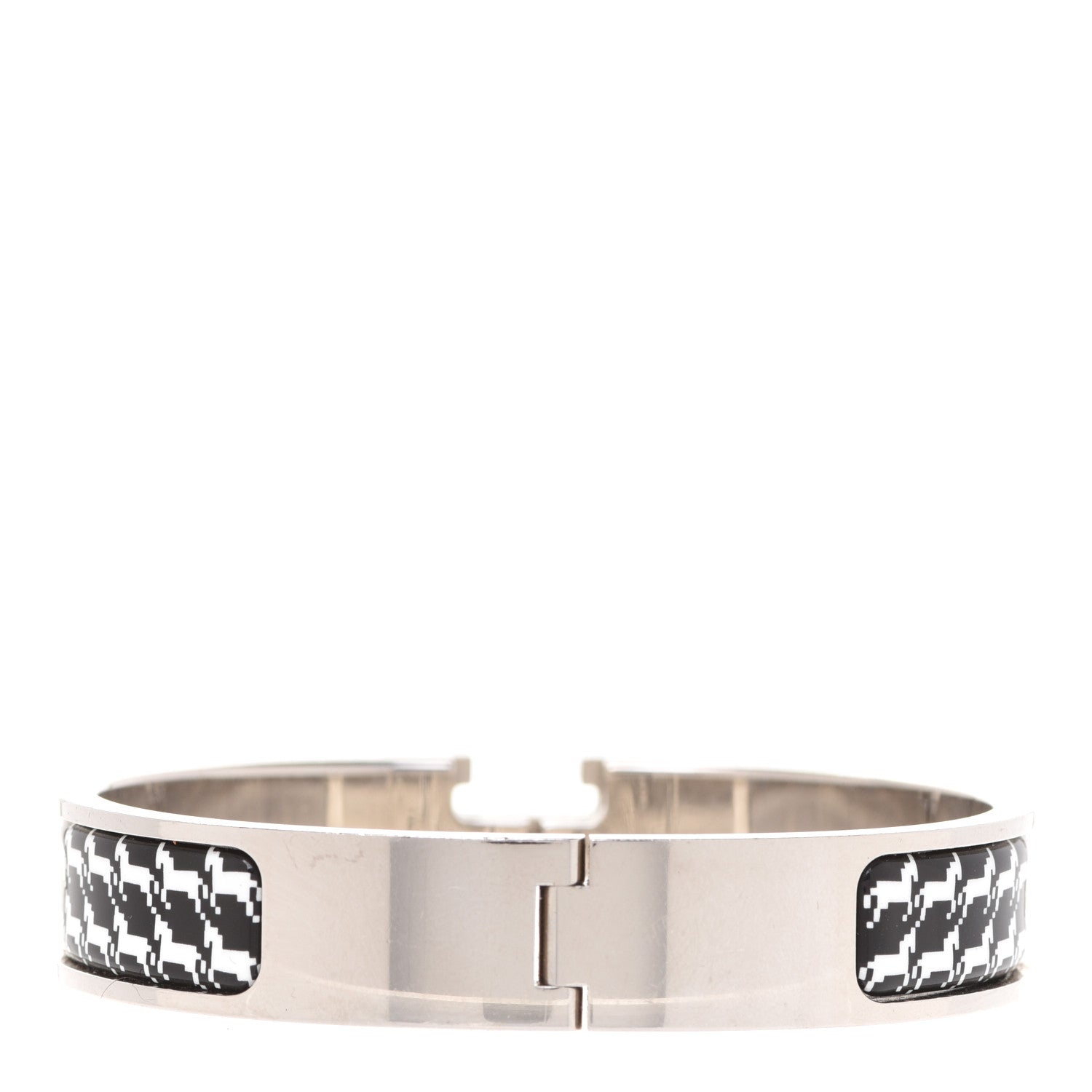 Hermes Enamel Cheval Pixel Clic Clac H Bracelet PM Black White 3 of 6