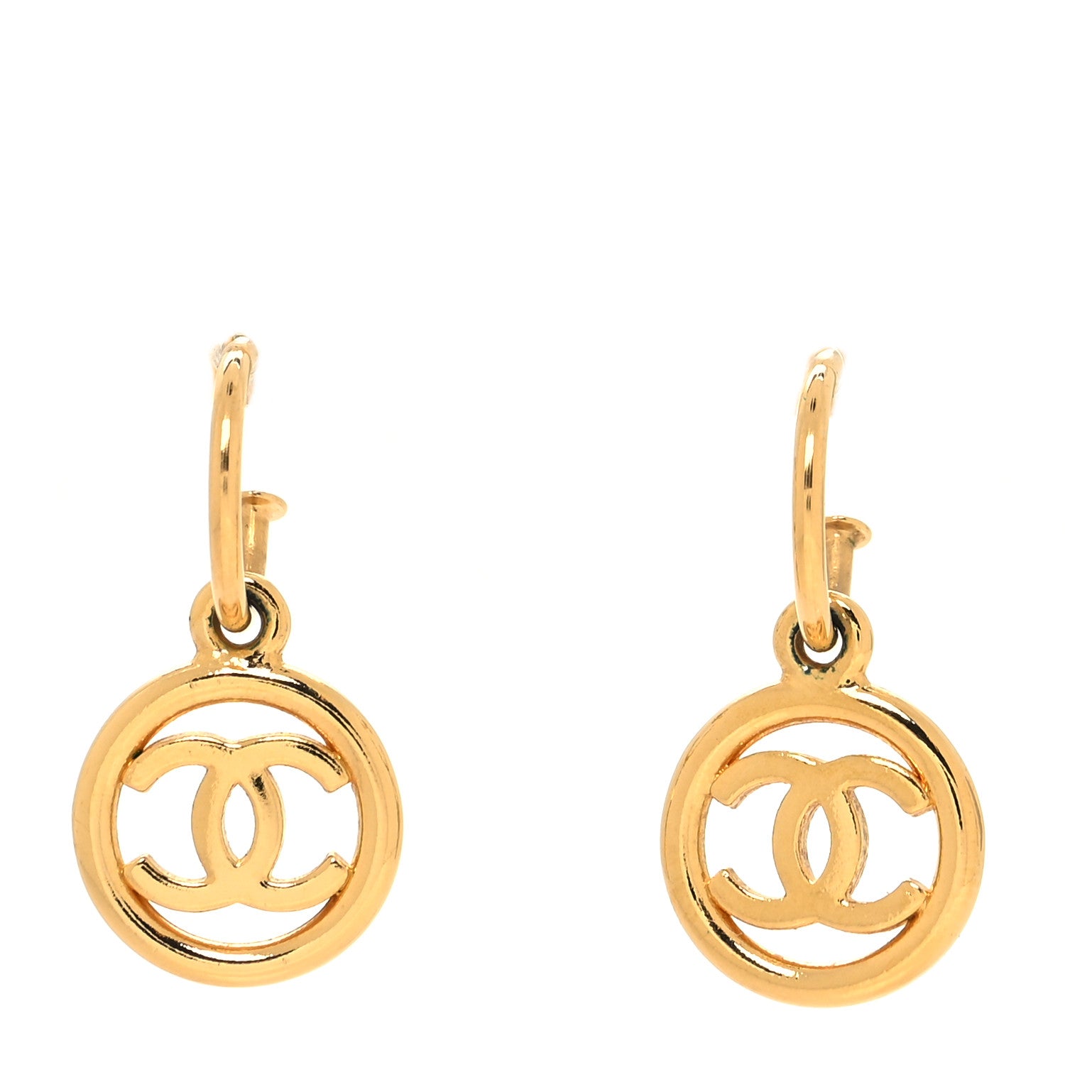 Chanel Metal Drop CC Earrings Gold 1 of 3
