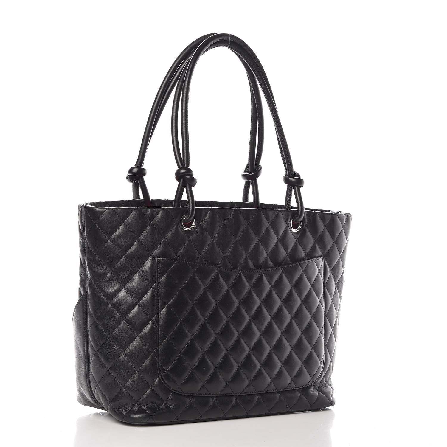 Chanel Calfskin Quilted Large Cambon Tote Black White 3 of 18
