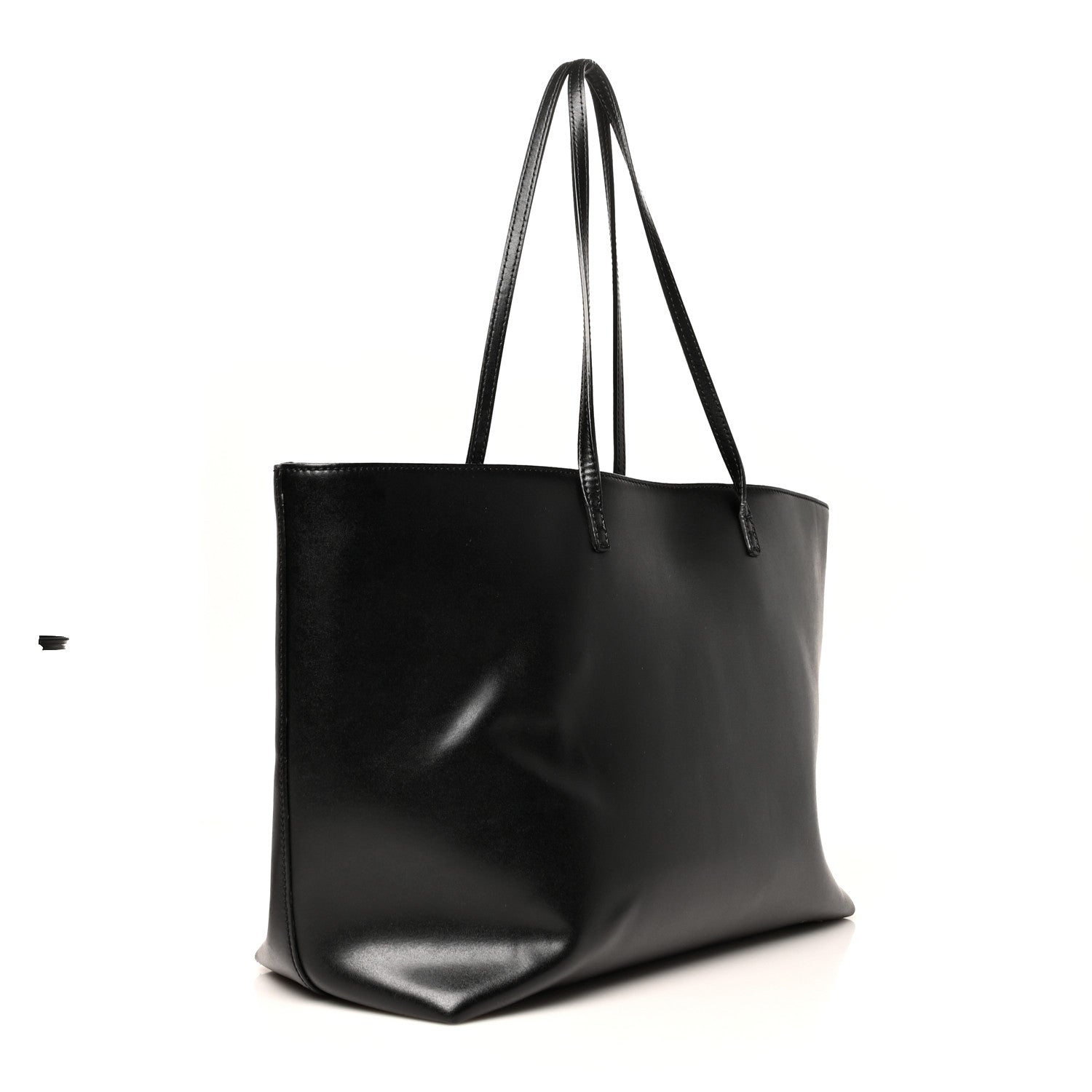 Fendi Vitello Liberty Lucido Metal Monster Eyes Medium Roll Tote Black 3 of 14