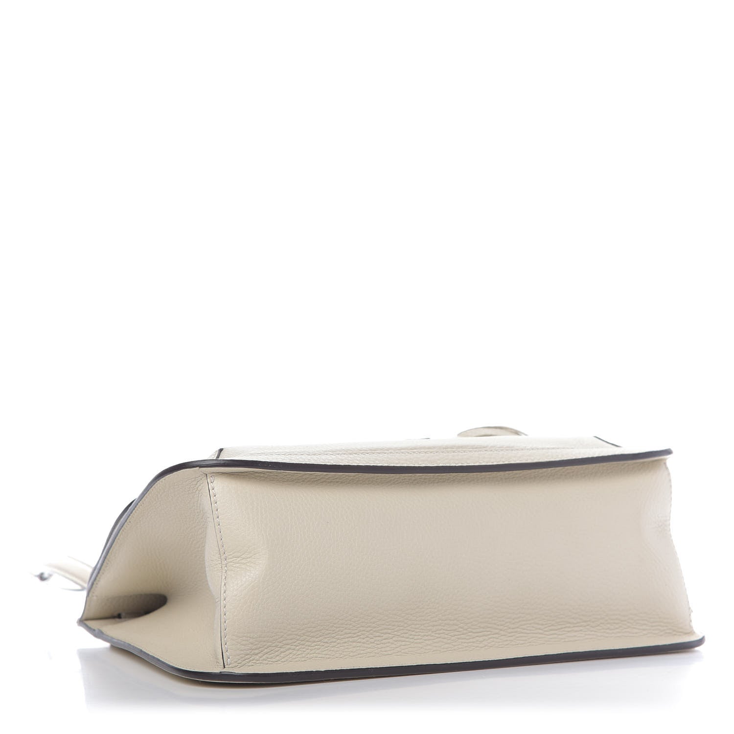 Gucci Pebbled Calfskin Medium Bamboo Daily Flap Shoulder Bag Mystic White 4 of 8