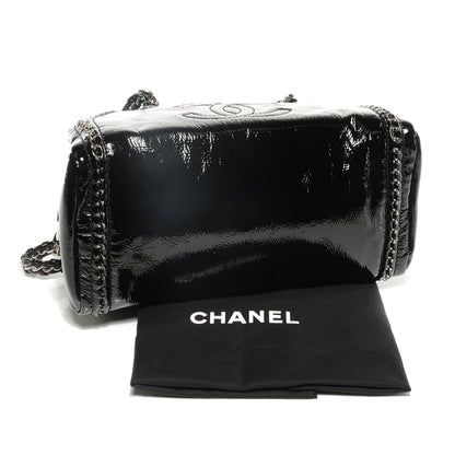Chanel Patent Luxe Ligne Medium Bowler Black 4 of 8