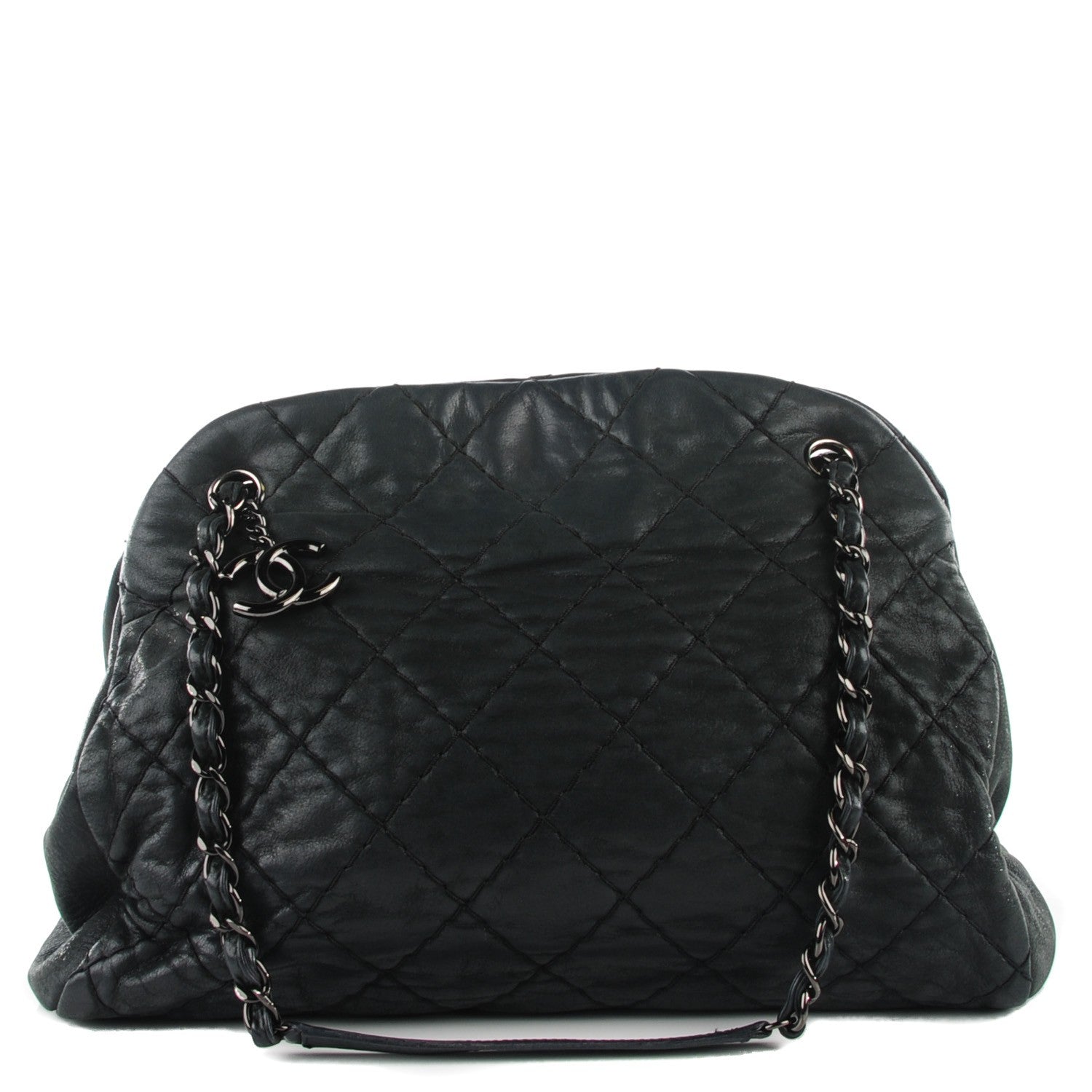 Chanel Iridescent Calfskin Large Just Mademoiselle Bowling Bag Blue 1 of 7