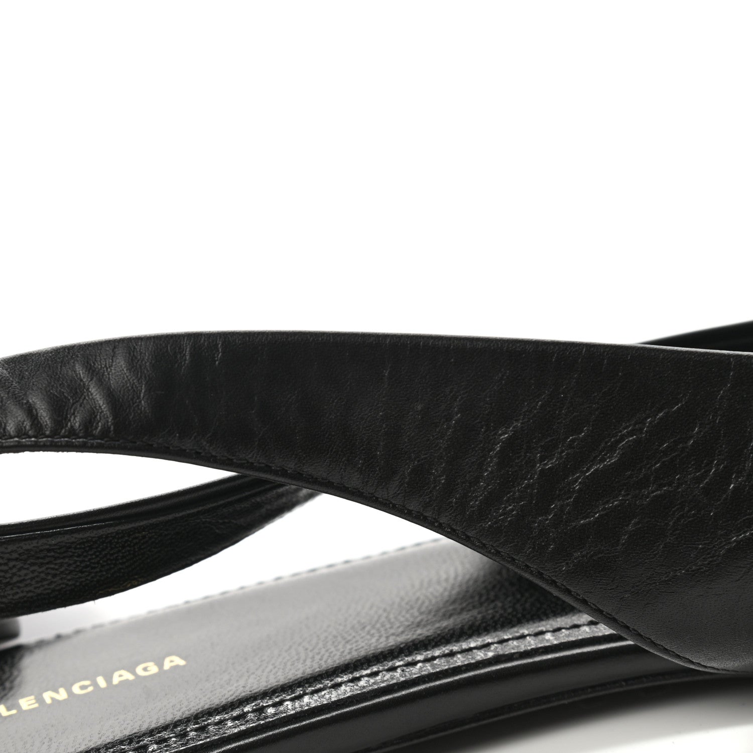 Balenciaga Calfskin BB Knife Pointy Toe Slingback Flats 40.5 Black 9 of 10