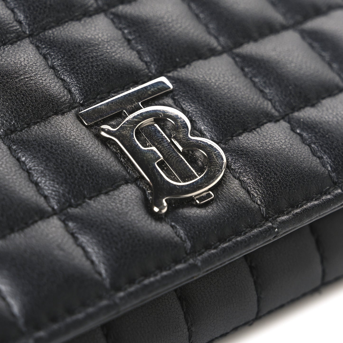 Lambskin Quilted Small Lola Folding Wallet Black
