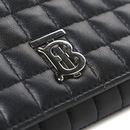 Burberry Lambskin Quilted Small Lola Folding Wallet Black 8 of 8