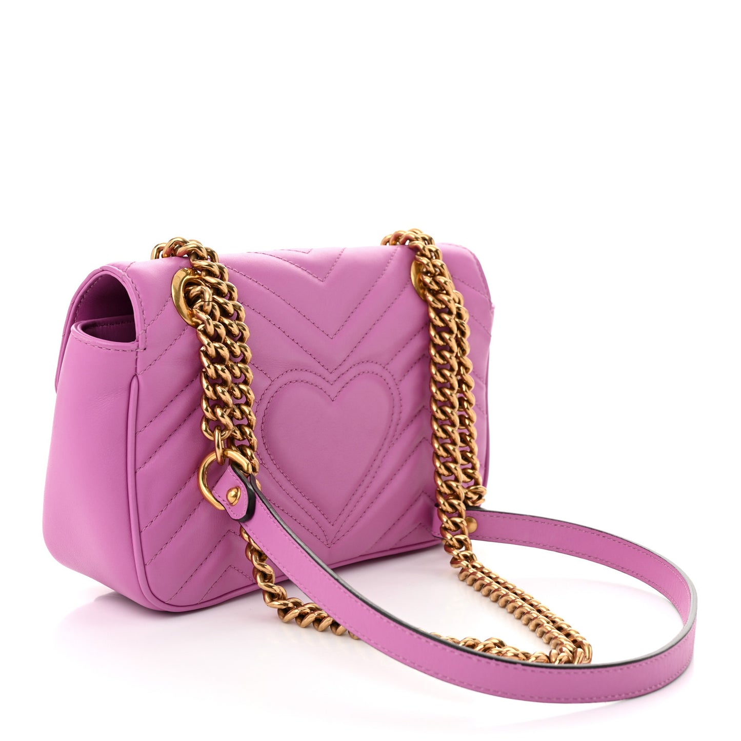 Calfskin Matelasse Mini GG Marmont Shoulder Bag Candy Mousse