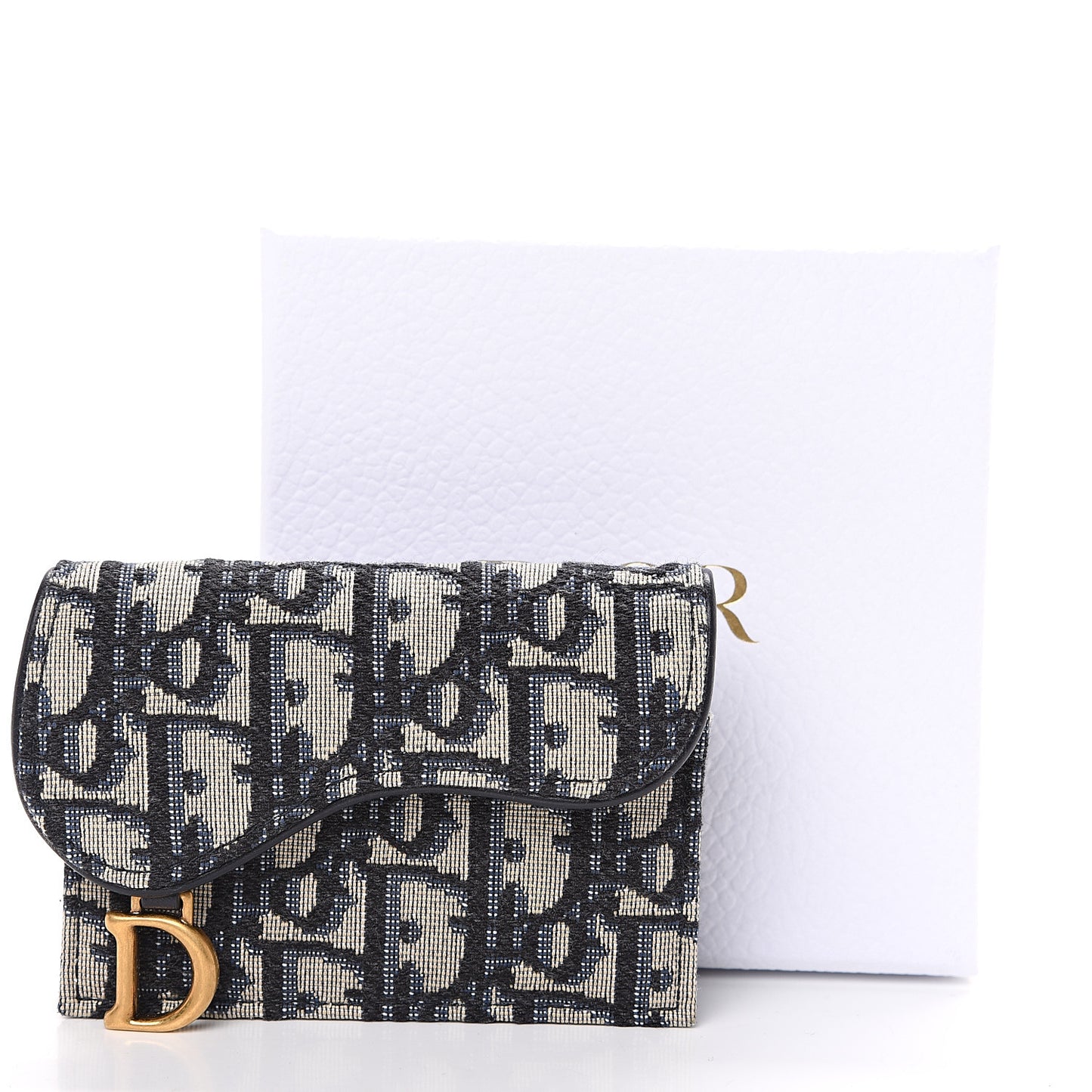 Oblique Saddle Card Holder Blue