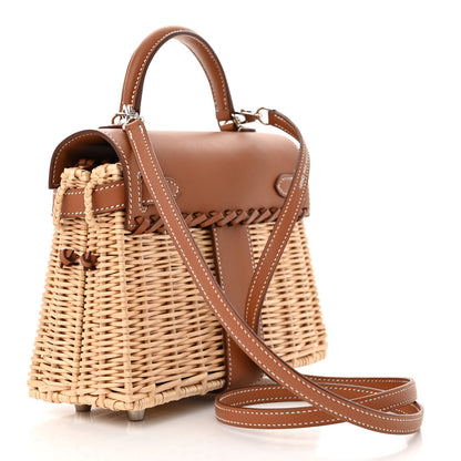 Hermes Wicker Swift Picnic Mini Kelly 20 Naturel Gold 4 of 12