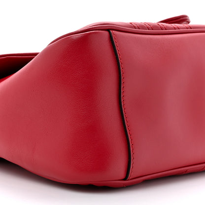 Gucci Calfskin Matelasse Sylvie Web Small GG Marmont Top Handle Shoulder Bag Hibiscus Red 10 of 13