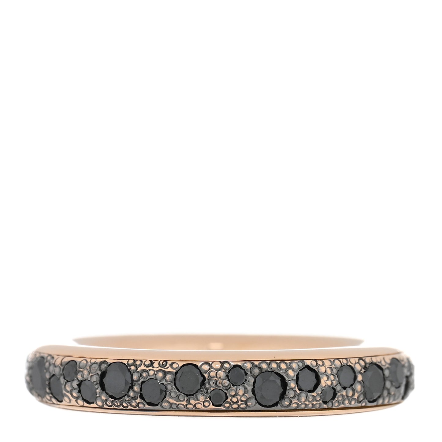 18K Rose Gold Black Diamond Iconica Band Ring 54 6.75