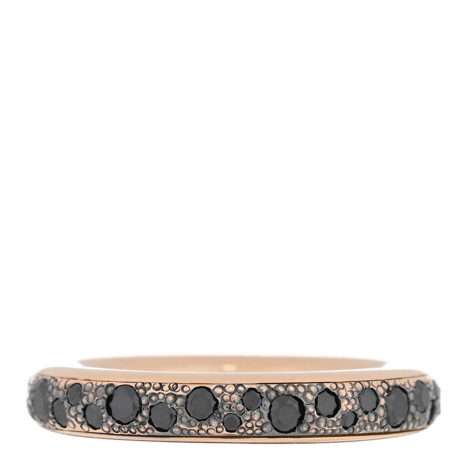 Pomellato 18K Rose Gold Black Diamond Iconica Band Ring 54 6.75 4 of 5