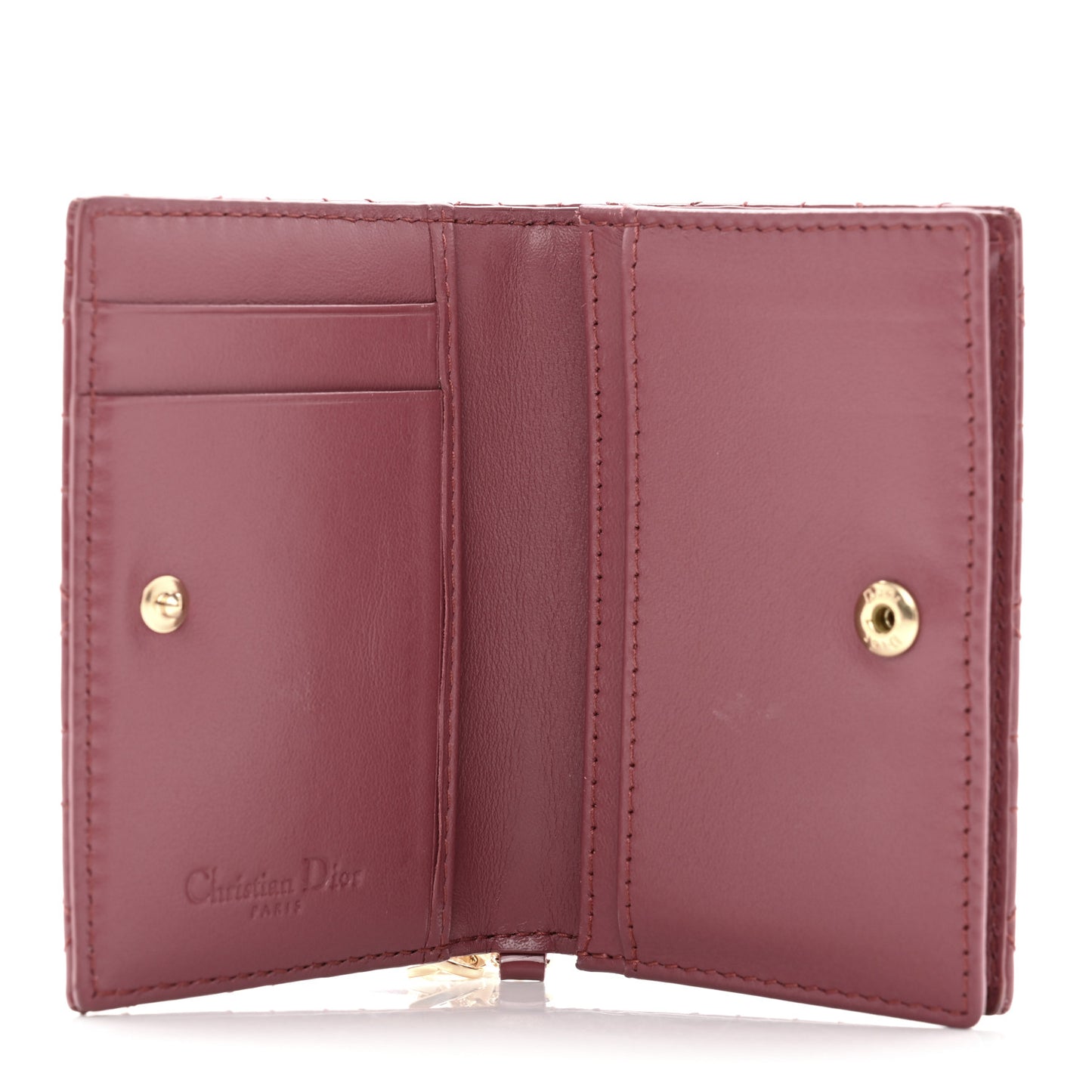 Patent Cannage Small Lady Dior Flap Card Holder Pink