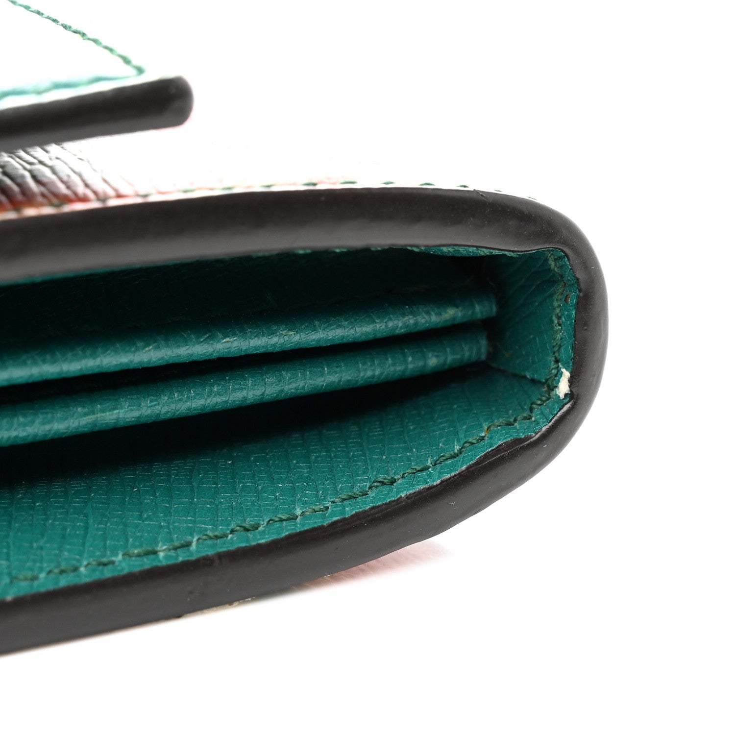 Gucci Calfskin Blooms Print Continental Wallet Bright Emerald Multicolor 8 of 8