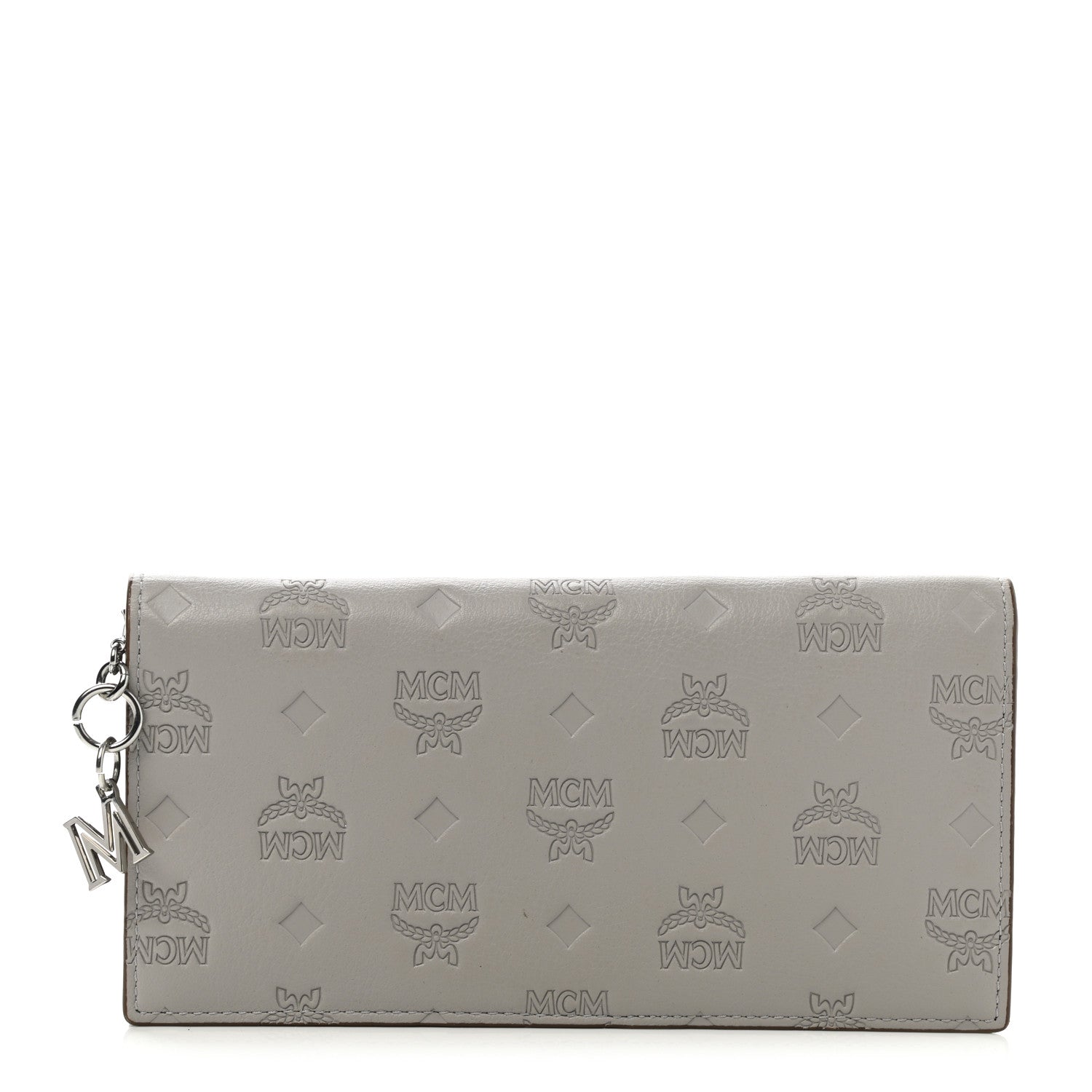 MCM Calfskin Ottomar Large Klara Two Fold Wallet Dove 1 of 6