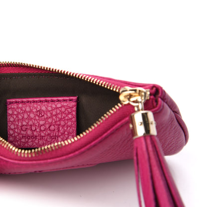 Gucci Pebbled Calfskin Soho Key Case Bright Bougainvillea 6 of 7