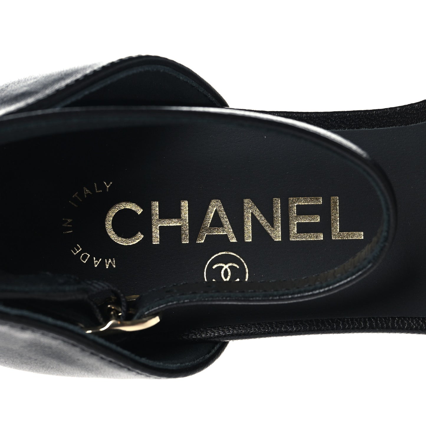 Lambskin Patent Calfskin Cap Toe Camellia Mary Jane Flats 37.5 Black