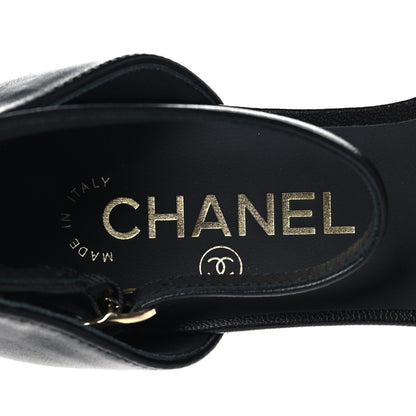 Chanel Lambskin Patent Calfskin Cap Toe Camellia Mary Jane Flats 37.5 Black 8 of 8