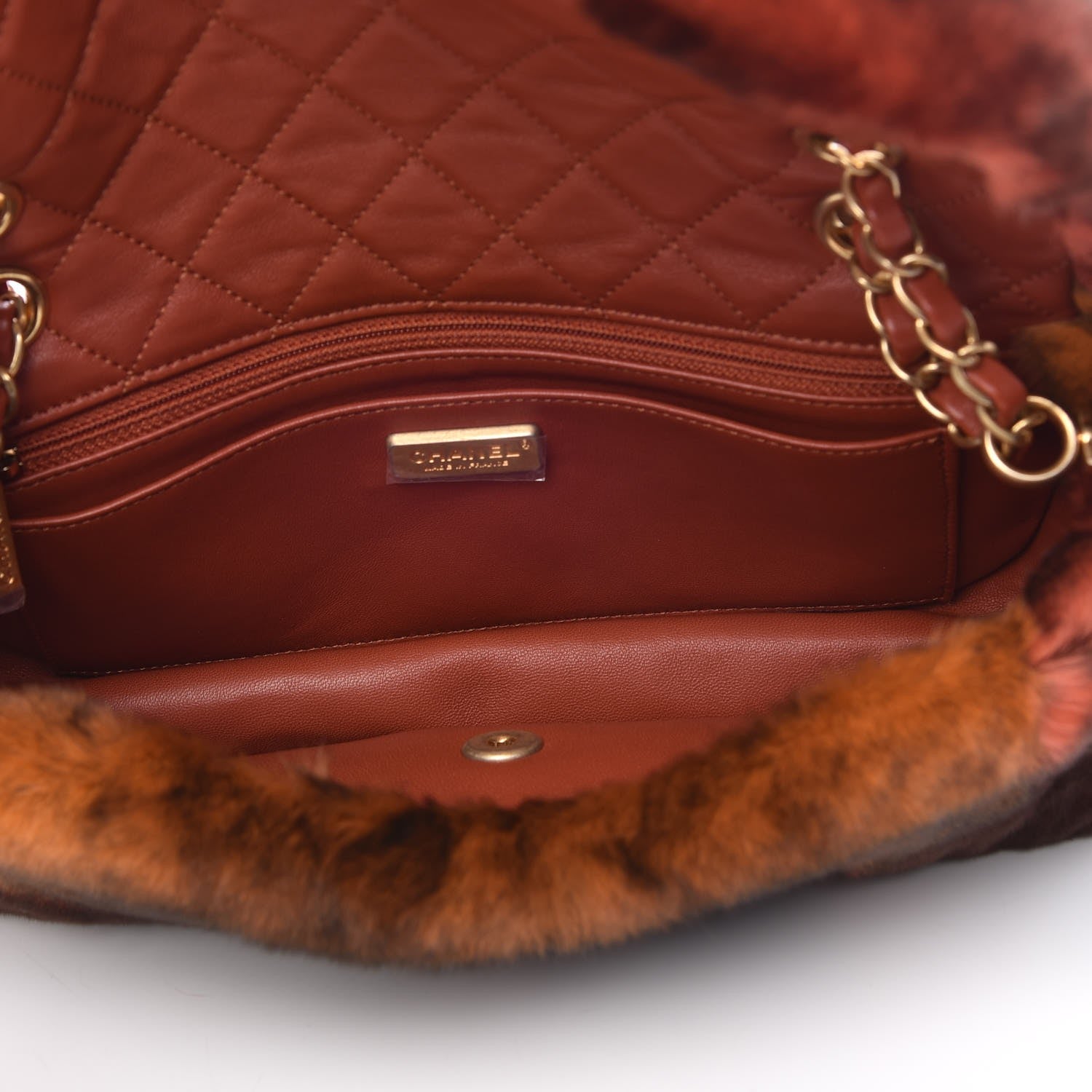 Chanel Orylag Lambskin Medium Flap Blue Orange 5 of 8