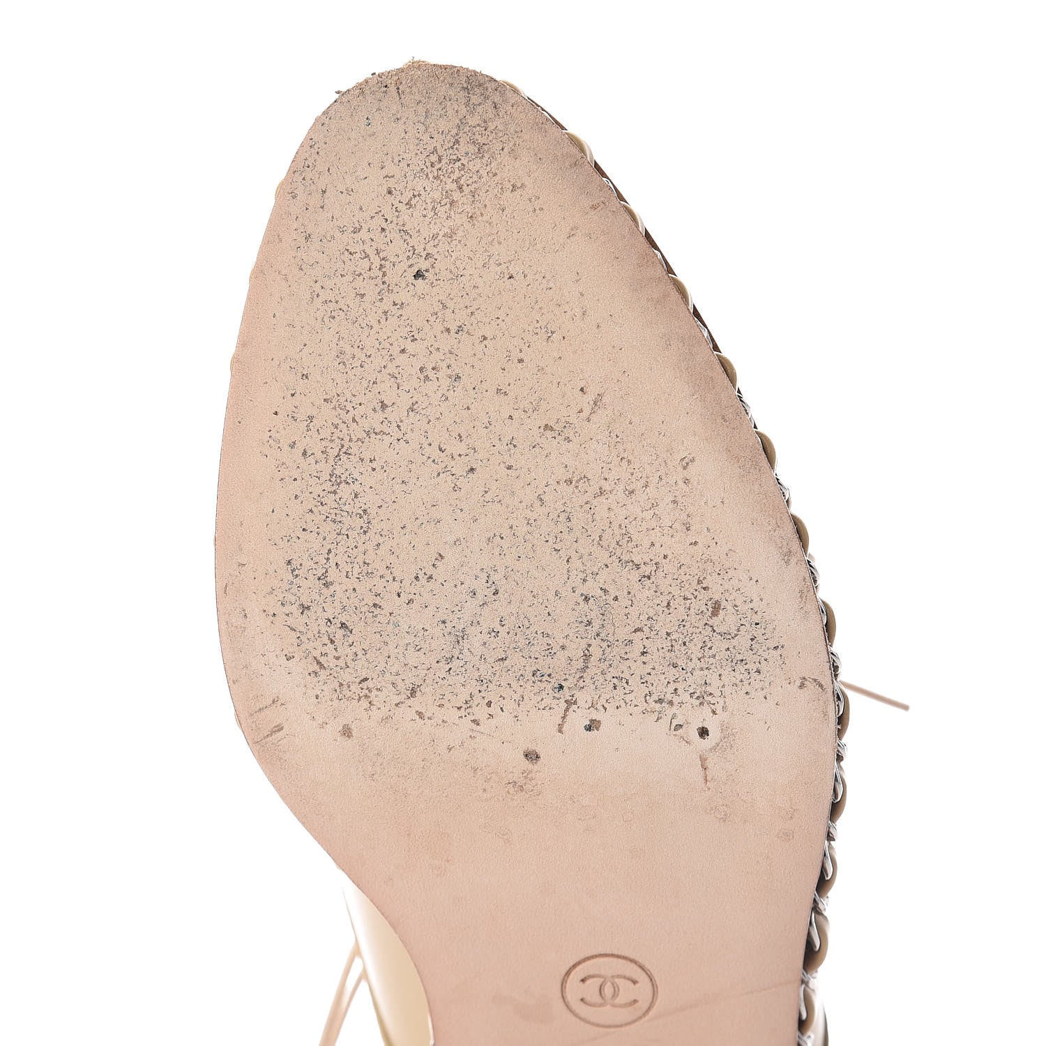 Chanel Calfskin Chain Lace Up Oxfords 37 Beige Clair 8 of 11