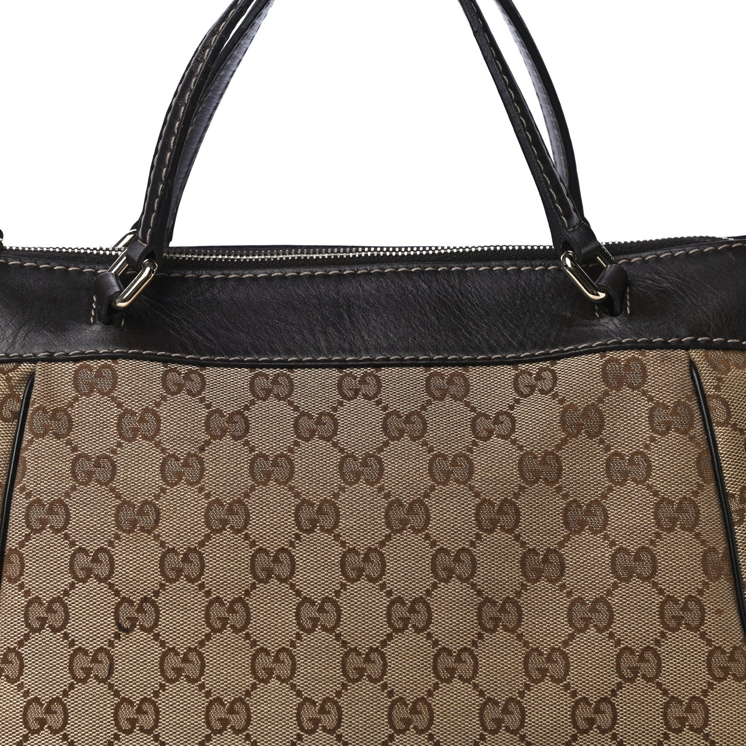 Gucci Monogram Web Mayfair Top Handle Satchel Dark Brown 8 of 14