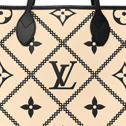 Louis Vuitton Empreinte Monogram Giant Broderies Neverfull MM Cream Black 10 of 12