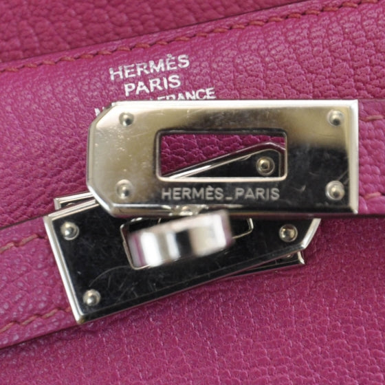 Hermes Chevre Mysore Medium Kelly Wallet Fuchsia 9 of 10