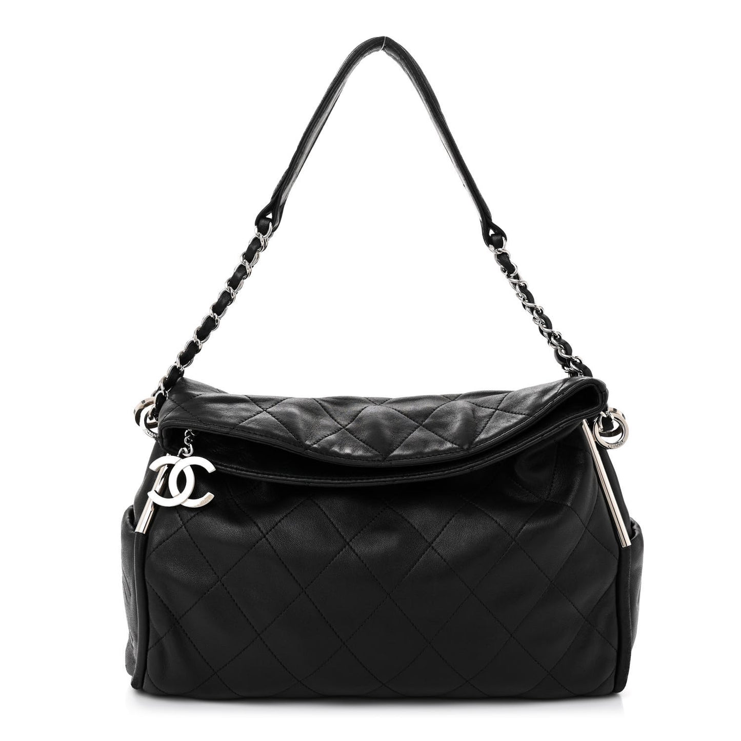 Lambskin Stitched Medium Ultimate Soft Tote Black