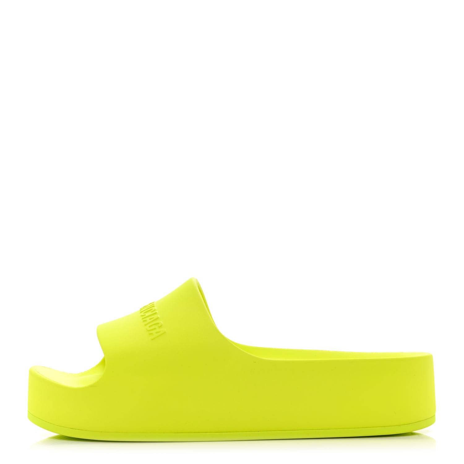 Balenciaga Rubber Womens Chunky Slide Sandals 41 Acid Lime 1 of 9