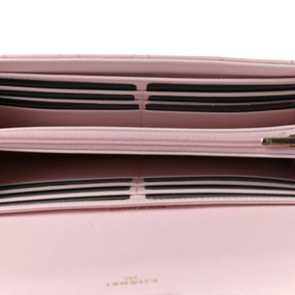 Chanel Caviar Quilted Large Gusset Flap Wallet Light Pink 5 of 9
