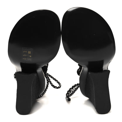 Louis Vuitton Fabric Maia Rope Wedge Sandal 40 Black 5 of 7