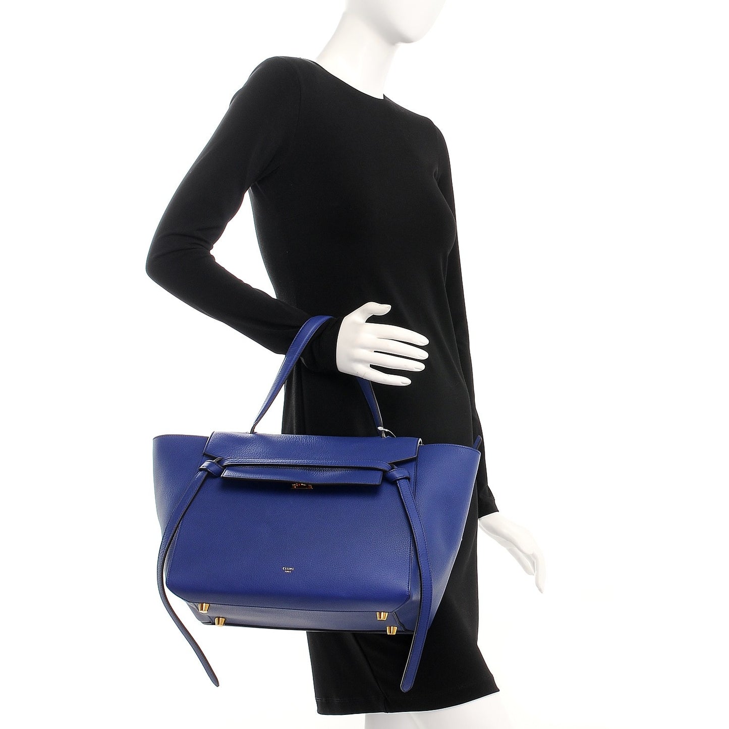 Drummed Calfskin Small Belt Bag Indigo