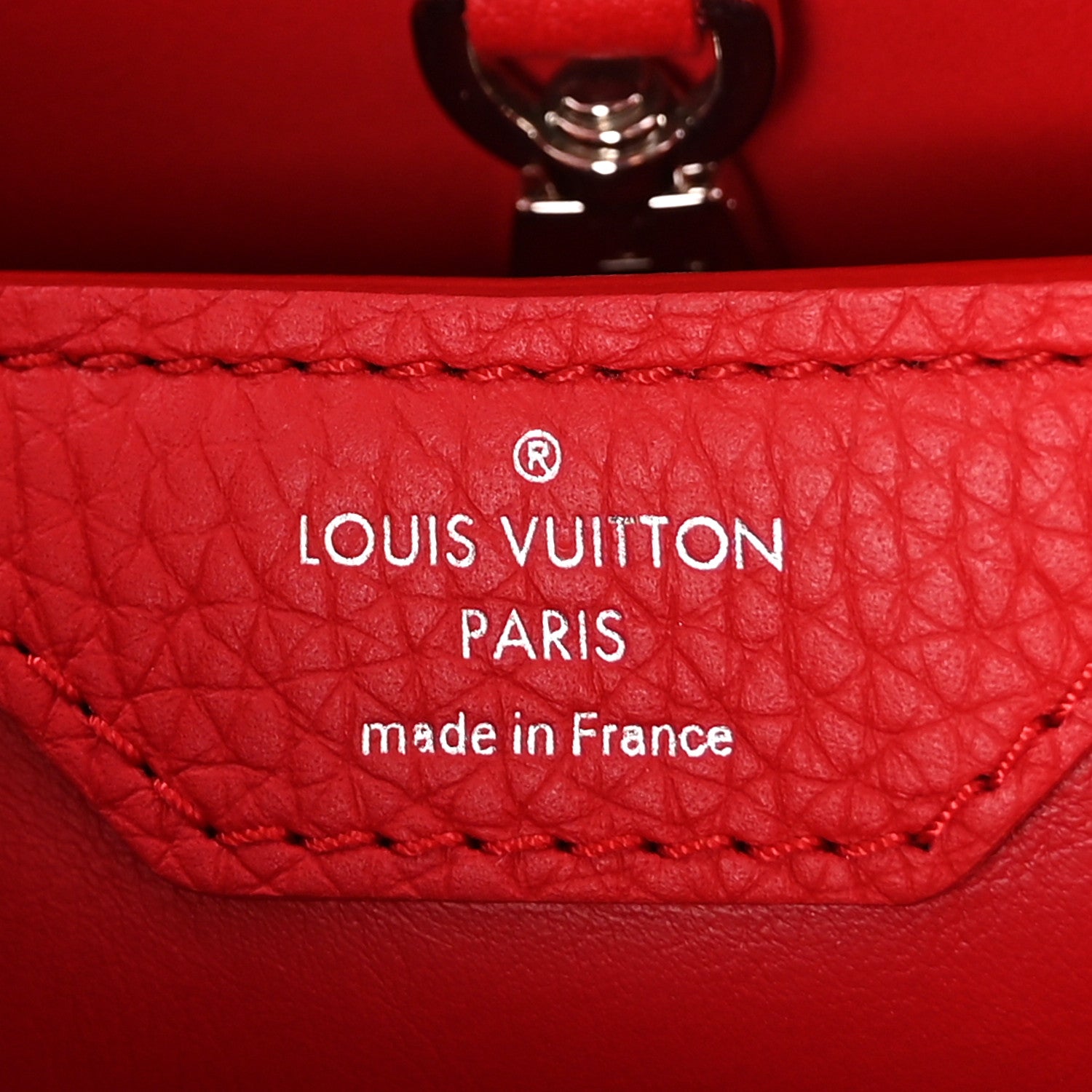 Louis Vuitton Taurillon Capucines PM Rubis 6 of 9