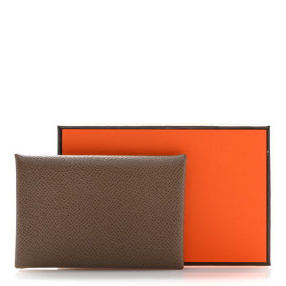 Hermes Epsom Calvi Card Case Etoupe 9 of 9
