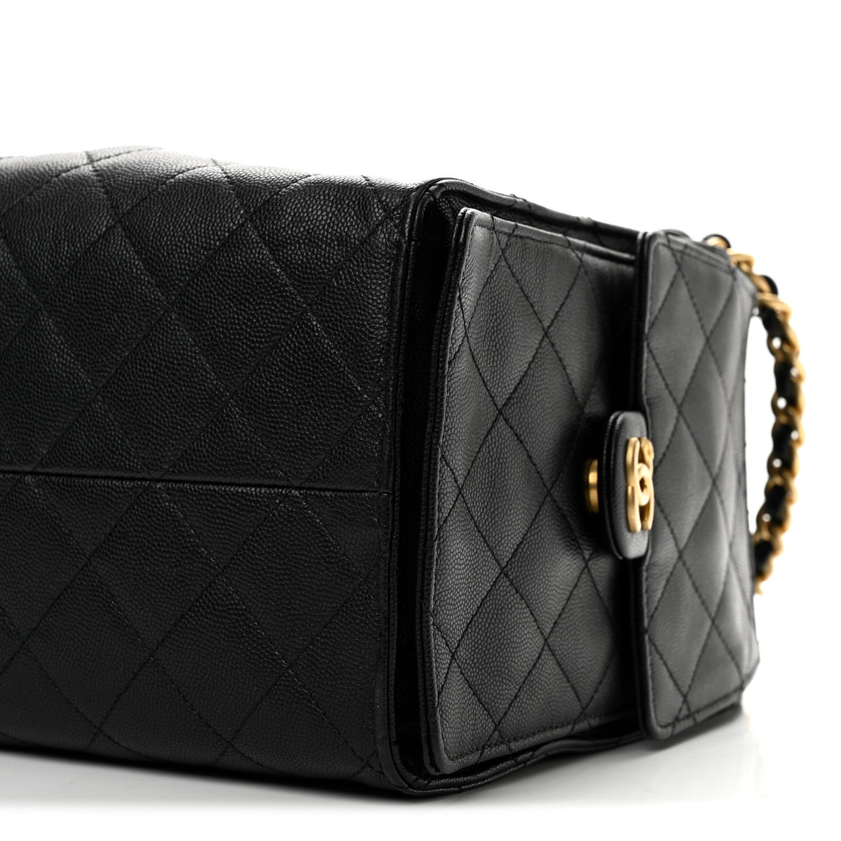 Caviar Quilted Medium Chanel 25 Handbag Black