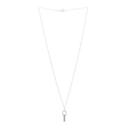Tiffany 18K White Gold Diamond Modern Keys Open Square Key Pendant Necklace 3 of 4