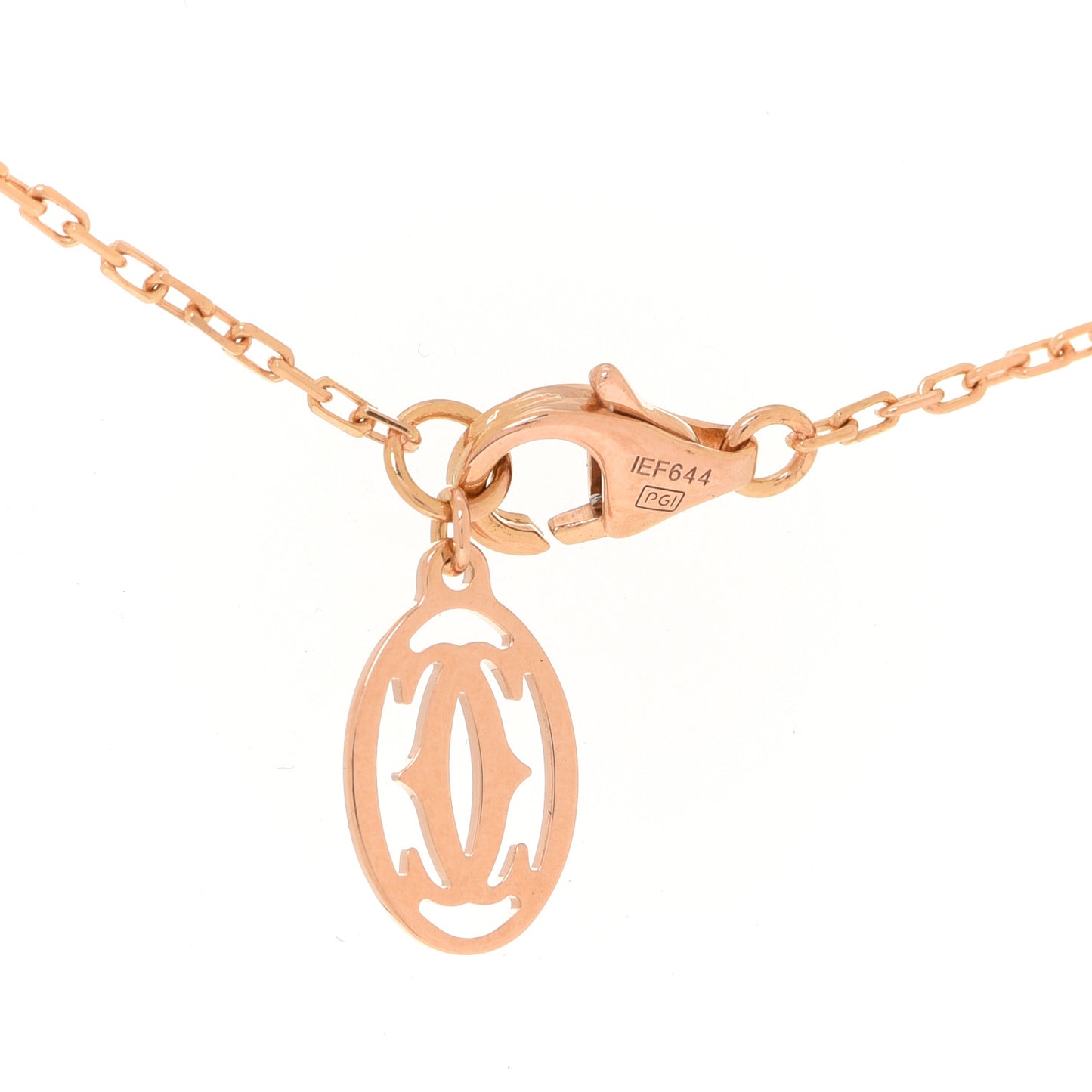 18K Pink Gold Diamond LM D'Amour Pendant Necklace
